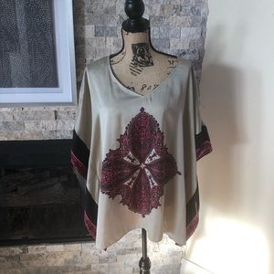 Satin, flowing tunic